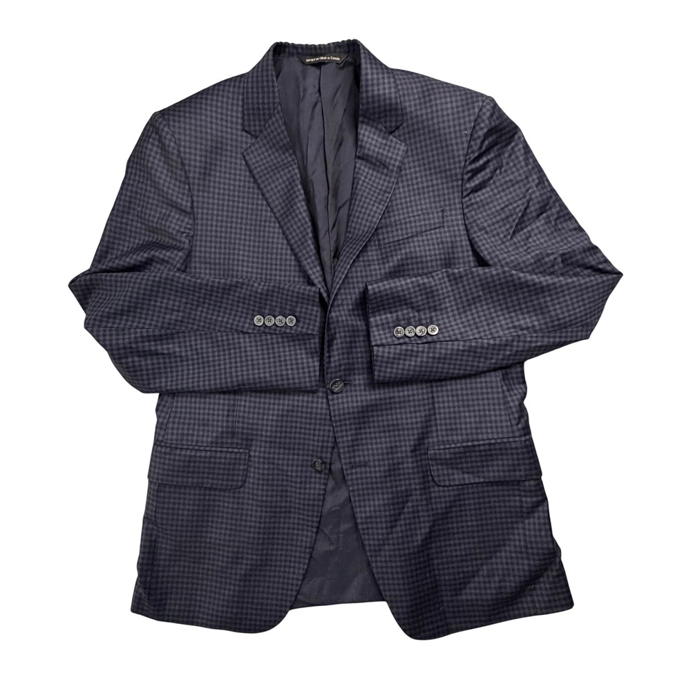 Coppley Reda Super 130s Wool Blazer 40R Navy Gingham Sport Coat Camden 2112
